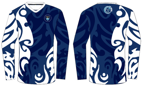 UCT Ladies Navy Long Sleeve V-Neck Shirt