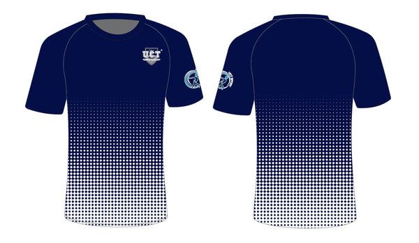 UCT Navy Half tone Round Neck short sleeve shirt
